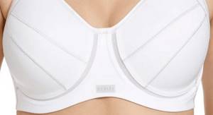 Aeration mesh around the perimeter of the underwires to remove excess sweat from the sports bra.
