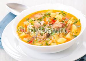 Fragrant soup with fish and rice