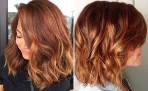 Balayage for short hair. Photo, technique of coloring light, dark curls 