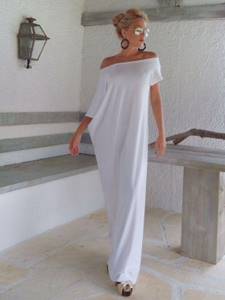 белое платье в пол Туника