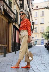 Beige summer trousers for women over 50