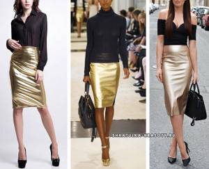 shiny eco leather skirt