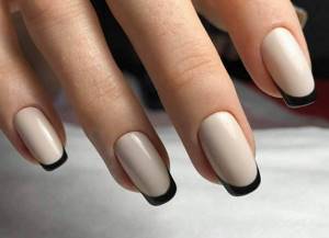 Black and beige manicure
