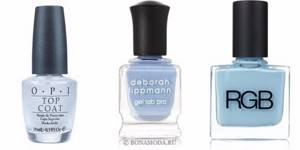 Nail polish colors 2021: fashionable new items - frosty cold light blue