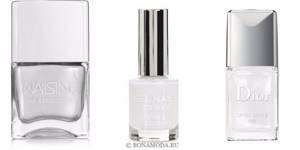 Nail polish colors 2021: fashionable new items - pearlescent pearl gray-white