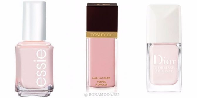 Nail polish colors 2021: fashionable new items - light pastel rose quartz