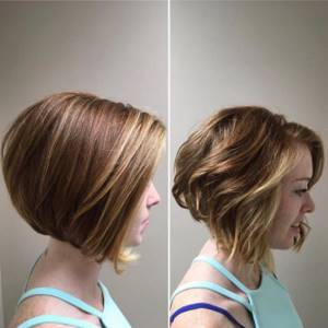 Girl with different bob hairstyles
