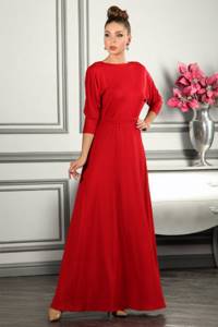 длинное красное платье