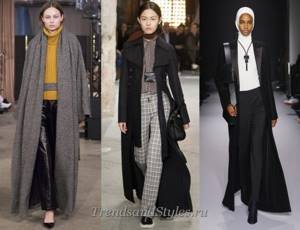 long women&#39;s coat autumn-winter 2018-2019 fashion photo