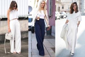 Long wide trousers with heels