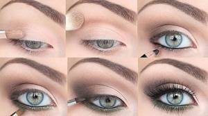 Daytime makeup for gray eyes