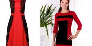 Две модели красно-черных платьев Bodyflirt 94191995 и Magic Style 3395836