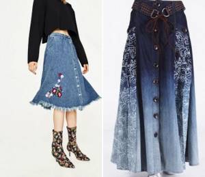 джинсовая юбка с цветочным принтом 2021 года