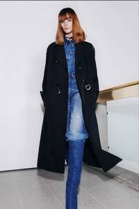 Jeans, shirt and denim boots in the Victoria Beckham FW 2021 collection