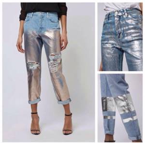 джинсы с напылением металлик