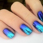 Foil on nails - original design in manicure