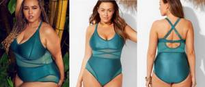 Photo of turquoise one-piece swimsuit 2021 large size for obese women