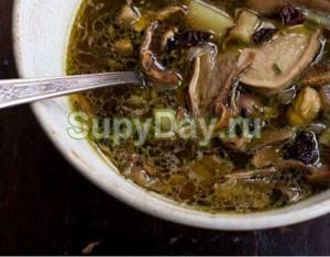 Mushroom soup with rice