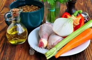 Ingredients for Chickpea and Chicken Soup