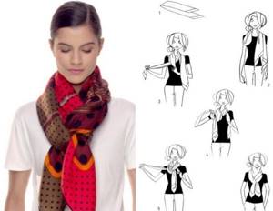 How to tie a scarf around your neck beautifully. Ways to wear small, large, square, triangular 