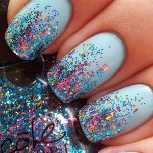 How to apply glitter to gel polish without a top coat or with a coat. Instructions, video 