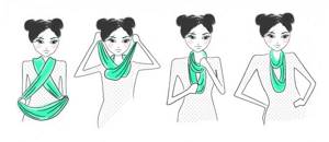 Как носить женский шарф-снуд