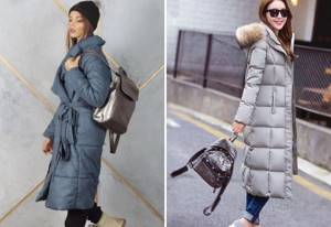 what bag to wear with a long down jacket