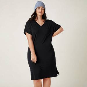 Pocket Solid Casual Plus Size Dresses