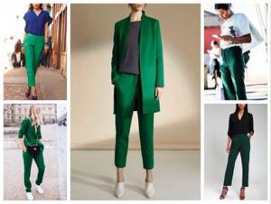 классические брюки в зеленых оттенках