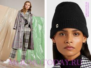 Checkered coat with black hat