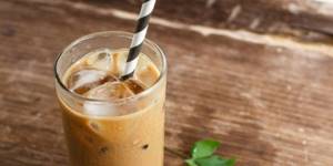 Coffee frappe with milk and ice cream