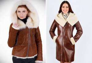 brown shearling coat with zipper