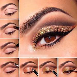 brown and gold makeup