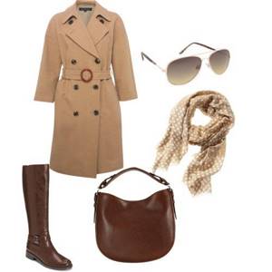 Brown low boots and coat