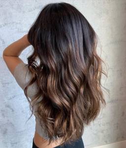 Brown ombre with black roots