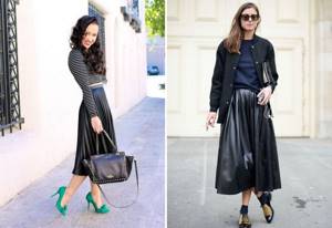 leather pleated skirts