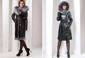 leather coat with fur