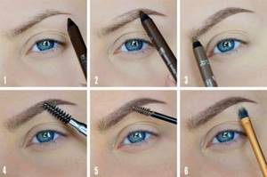 Painting eyebrows with a pencil