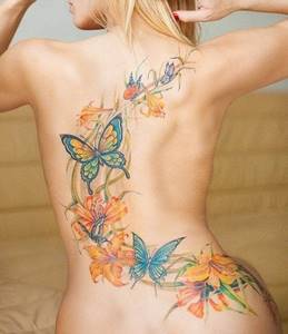 Beautiful tattoos for girls on the back. Photo 