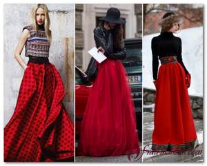 red long skirt photo