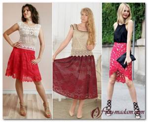 red crochet skirt