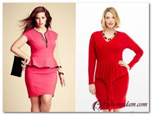 red dress with peplum for plus size
