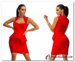 red dress with peplum what shoes to wear