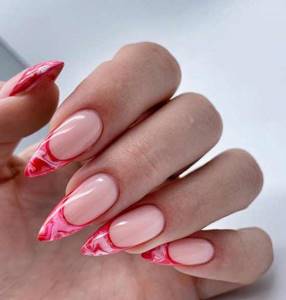 Red French manicure