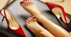 red pedicure in real life