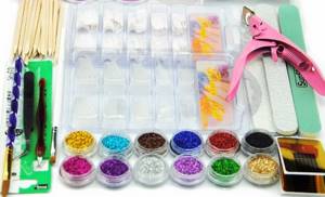 Buy Set of Acrylic Nails Manicure Tools 12 Color Dry...