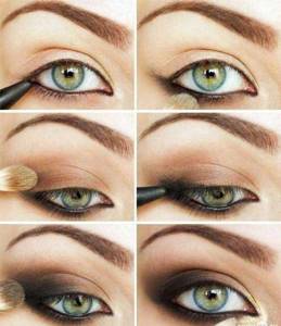 Light makeup for gray-green eyes for every day