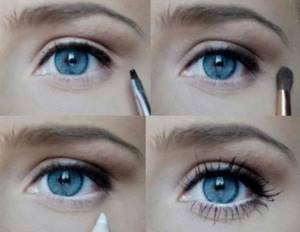 легкий макияж голубые глаза