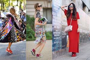 Summer dresses with red sneakers