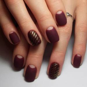 Moon manicure with additional elements